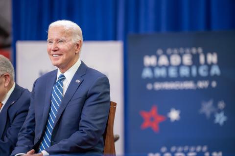 President Joe Biden delivers remarks on Micron Technology’s CHIPS manufacturing investment in Syracuse, October 27, 2022. (Official White House Photo, bit.ly/3sklvT0)